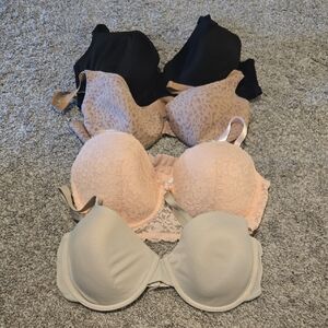 Laura Ashley Black, Pink, and Cream Bra Set